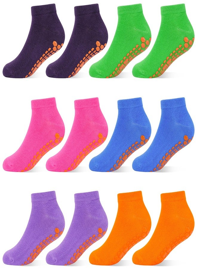 HYCLES Boys Girls Non-Slip Toddler Socks Grip Ankle Sticky Sock Anti-Skid Socks for Kids 6 Pairs for 2-5 Years Kids - Image 1